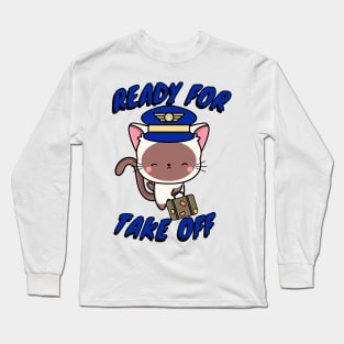 Pilot White cat Long Sleeve T-Shirt